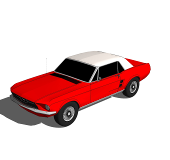 现代轿车免费su模型，轿车skp模型，轿车草图大师素材下载