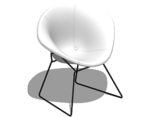 <em>现代单椅</em>草图大师模型，单椅sketchup模型下载