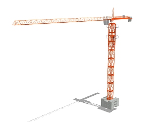 现代大型工用塔吊起重机su模型，工业器材草图大师模型下载