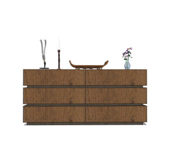 现代简约边柜草图大师模型，边柜SKP模型下载