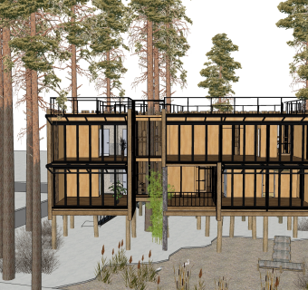 现代风格别墅草图大师模型下载，别墅SKP模型下载