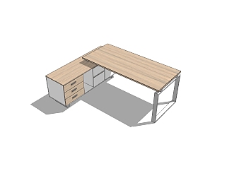 北欧书桌椅skp模型，书桌椅草图大师模型下载