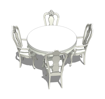 欧式餐桌椅草图大师模型，餐桌椅skb文件下载