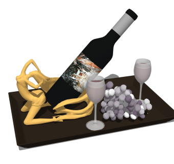 红酒架摆件草图大师模型,现代装饰品su模型下载