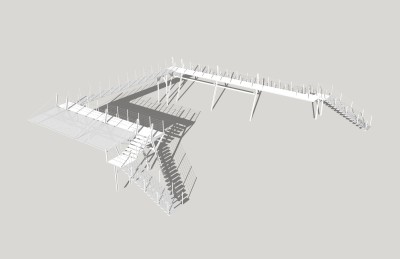 现代人行天桥草图大师模型，人行天桥sketchup模型免费下载