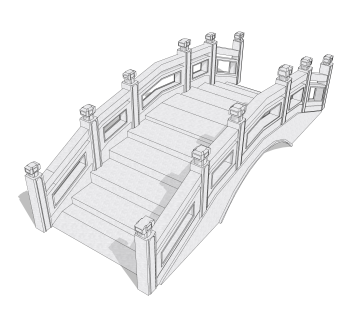 拱桥草图大师模型下载，sketchup拱桥模型分享
