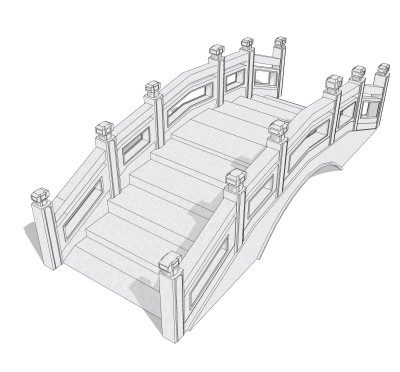 拱桥草图大师模型下载，sketchup拱桥模型分享