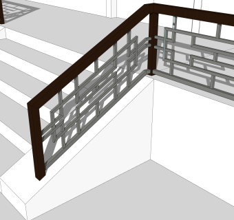 中式栏杆SU模型，栏杆SKB文件下载