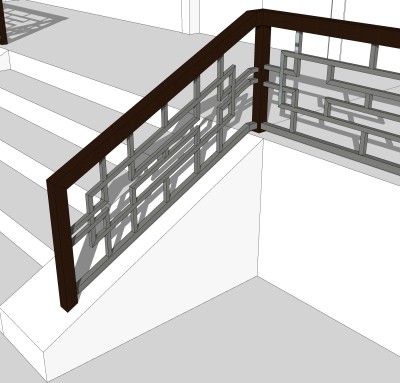 中式栏杆SU模型，栏杆SKB文件下载