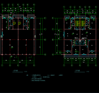 徽派三层民居建筑施工图，建筑CAD图纸下载