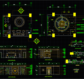  餐厅包间设计CAD施工图，餐厅CAD布置图下载