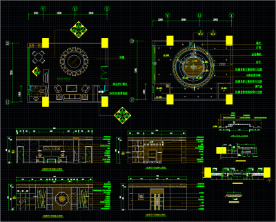  餐厅包间设计CAD施工图，餐厅CAD布置图下载