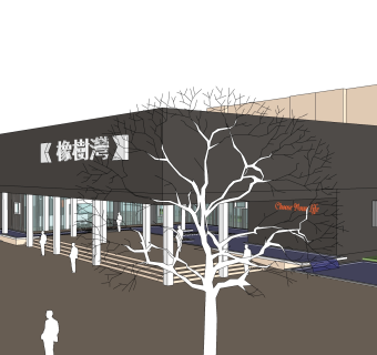 现代售楼处建筑方案草图大师模型，建筑构件sketchup模型免费下载