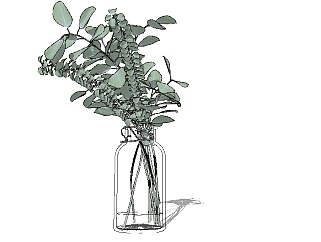 现代花瓶<em>花卉</em>草图大师模型，花瓶sketchup模型下载