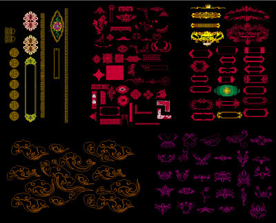 CAD雕花图案，cad图库下载