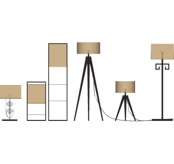 新中式落地灯组合草图大师模型，落地灯组合sketchup模型下载