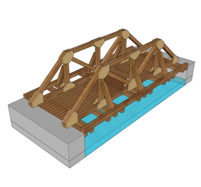 现代桥梁草图大师模型下载，sketchup桥梁su模型分享