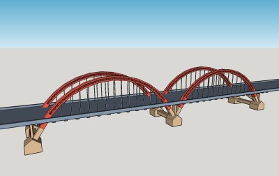 现代大桥草图大师模型，大桥sketchup模型下载