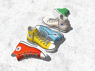 现代帆布<em>运动鞋</em>草图大师模型，帆布<em>运动鞋</em>sketchup模型...