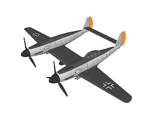 德国ME-609<em>战斗机</em>草图大师模型，<em>战斗机</em>sketchup模型...