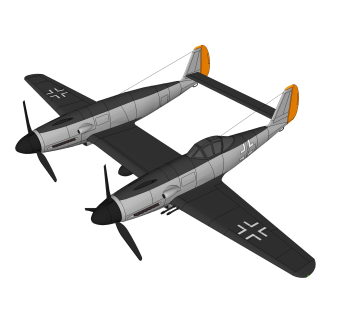 德国ME-609战斗机草图大师模型，战斗机sketchup模型下载