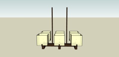 新中式吊灯sketchup模型，吊灯草图大师模型下载