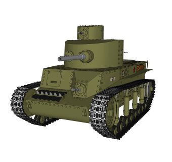 苏联T-24中型坦克su模型，坦克草图大师模型下载