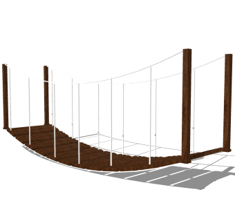自然风木桥草图大师模型，木桥sketchup模型免费下载