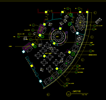 时尚酒店咖啡厅室内装修图，咖啡厅CAD图纸下载