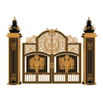 欧式铁艺大门草图大师模型，铁艺大门SKB文件下载
