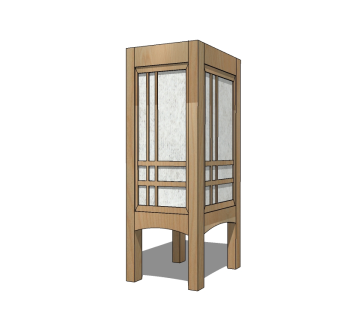 日式落地灯草图大师模型，落地灯skb模型分享