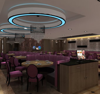 现代大型饭店cad施工图，饭店cad图纸下载