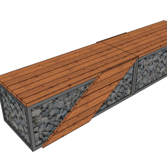 户外长椅草图大师模型下载，条形长椅SU模型下载