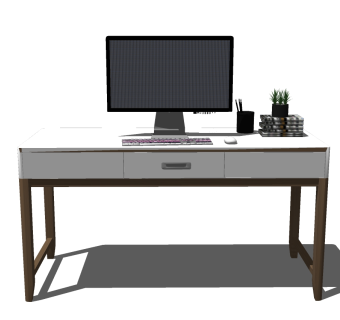 现代书桌草图大师模型下载、现代书桌su模型下载