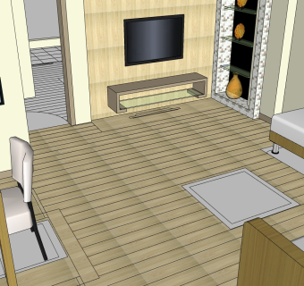  中式室内客厅设计sketchup模型下载，客厅草图大师模型下载