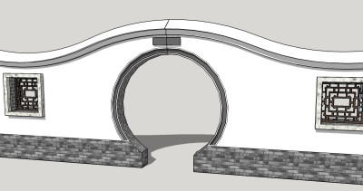 月洞门skb模型分享，月洞门sketchup模型下载