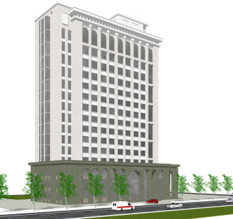 欧式办公楼草图大师模型，办公楼sketchup模型免费下载