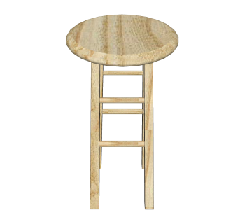 现代实木吧椅sketchup模型，椅子草图大师模型下载