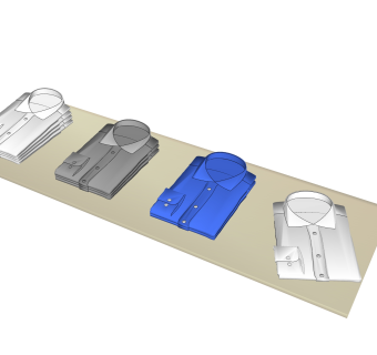 现代衬衫服饰草图大师模型,服装店衣架su模型下载