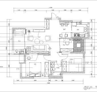 北欧两室两厅105㎡七里香酒店施工图CAD图纸分享