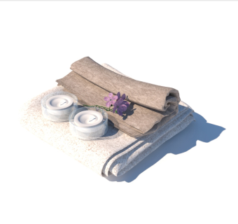 现代毛巾蜡烛卫浴用品草图大师模型，毛巾蜡烛卫浴用品sketchup模型下载