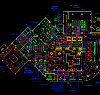 传统高档中餐厅施工图，中餐厅CAD图纸下载