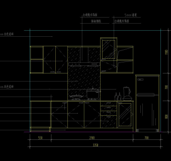 厨房38例CAD立面详图，家具CAD设计图纸下载