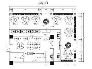 优雅休闲咖啡吧室内设计CAD图方案