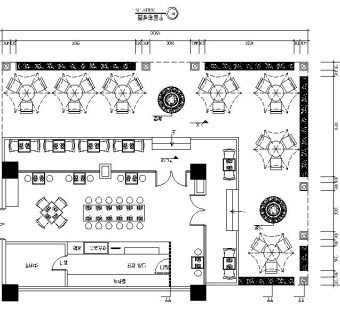 优雅休闲咖啡吧室内设计CAD图方案