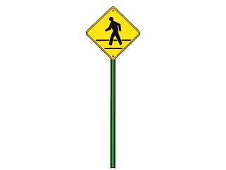 现代注意行人道路交通<em>标志</em>牌su模型下载、注意行人道路...
