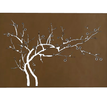 现代树枝图案锈板草图大师模型，锈板su模型下载