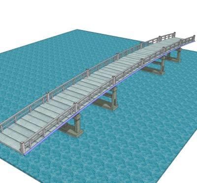 现代桥梁草图大师模型下载，sketchup桥梁su模型分享