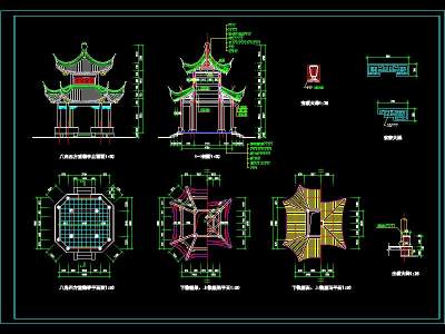 八角四方重檐<a href=https://www.yitu.cn/su/7053.html target=_blank class=infotextkey>亭</a>全套施工图-Model.jpg