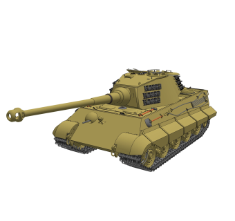 德国六号Tiger-II虎王重型坦克su模型，虎王重型坦克草图大师模型下载